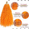 Picture of Beverlee 14 Inch Boho Box Braids 8 Packs Goddess Box Braids Crochet Hair Bohemian Hippie Braids Braiding Hair Box Braids with Curly Ends Messy Pre-looped Synthetic Crochet Hair for Women Orange#