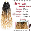 Picture of Beverlee 10 Inch 8 Packs Boho Box Braids Goddess Box Braids Crochet Hair Bohemian Hippie Braids Braiding Hair Box Braids with Curly Ends Messy Pre-looped Synthetic Crochet Hair for Black Women