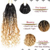 Picture of Beverlee 10 Inch 8 Packs Boho Box Braids Goddess Box Braids Crochet Hair Bohemian Hippie Braids Braiding Hair Box Braids with Curly Ends Messy Pre-looped Synthetic Crochet Hair for Black Women