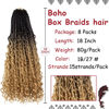 Picture of Beverlee 18 Inch 8 Packs Boho Box Braids Goddess Box Braids Crochet Hair Bohemian Hippie Braids Braiding Hair Box Braids with Curly Ends Messy Pre-looped Synthetic Crochet Hair for Black Women