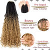 Picture of Beverlee 18 Inch 8 Packs Boho Box Braids Goddess Box Braids Crochet Hair Bohemian Hippie Braids Braiding Hair Box Braids with Curly Ends Messy Pre-looped Synthetic Crochet Hair for Black Women