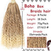 Picture of Beverlee 18 Inch Boho Box Braids 8 Packs Goddess Box Braids Crochet Hair Bohemian Hippie Braids Braiding Hair Box Braids with Curly Ends Messy Pre-looped Synthetic Crochet Hair for Women 128 Strands