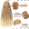 Picture of Beverlee 18 Inch Boho Box Braids 8 Packs Goddess Box Braids Crochet Hair Bohemian Hippie Braids Braiding Hair Box Braids with Curly Ends Messy Pre-looped Synthetic Crochet Hair for Women 128 Strands