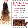 Picture of Beverlee Goddess Box Braids Crochet Hair 10 Inch Crochet Boho Box Braids Crochet Braids 8 Packs Bohemian box braids Box Braids with Curly Ends Messy Pre-looped Synthetic Crochet Hair for Women 53#