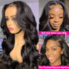 Picture of Hedy 220% Density Lace Front Wigs Human Hair Wigs for Black Women Pre Plucked with Baby Hair Body Wave Glueless 10A Lace Closure Wigs Human Hair Natural Color 22 Inch