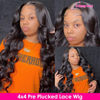 Picture of Hedy 220% Density Lace Front Wigs Human Hair Wigs for Black Women Pre Plucked with Baby Hair Body Wave Glueless 10A Lace Closure Wigs Human Hair Natural Color 22 Inch