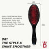 Picture of Denman Style and Shine Hair Brush for Slick Back Looks and Adding Glossy Shine to Hair with Soft Nylon Quill Boar Bristles for Sleek Smoothing, Detangling and Styling - Black, D81M