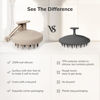 Picture of Sndyi Silicone Scalp Massager Shampoo Brush, Hair Scrubber with Soft Silicone Bristles, Scalp Scrubber/Exfoliator for Dandruff Removal, Wet Dry Scalp Brush for Hair Growth & Scalp Care, Khaki