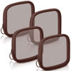 Picture of Weewooday 4 Pcs Mesh Makeup Bag Mesh Cosmetic Bag Travel Toiletry Bag Pouch with Zipper Mini Portable Makeup Cosmetic Travel Toiletry Purse Bag for Daily Accessories (Brown,Small)