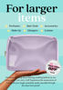 Picture of Embla Clear Cosmetic Bag Makeup Case, Clear Zipper Make Up Pouch and Toiletry Travel Tote, Cute Skincare Pouches for Women Girls, Preppy Purse Cosmetic Organizer, Large Makeup Bags, Lilac