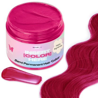 Picture of INH Semi Permanent Hair Color | Color Depositing Conditioner | Pink Hair Dye | No Bleach, No Peroxide Temporary Flamingo Topaz Tint for Women, Men | Vegan, Ammonia Free, Sulfate Free, Ready to Use 6oz