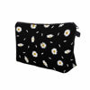 Picture of Cute Travel Makeup Bag Cosmetic Bag Small Pouch Gift for Women (Daisy Black)