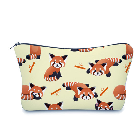 Picture of Cute Travel Makeup Bag Cosmetic Bag Small Pouch Gift for Women (Red Panda)