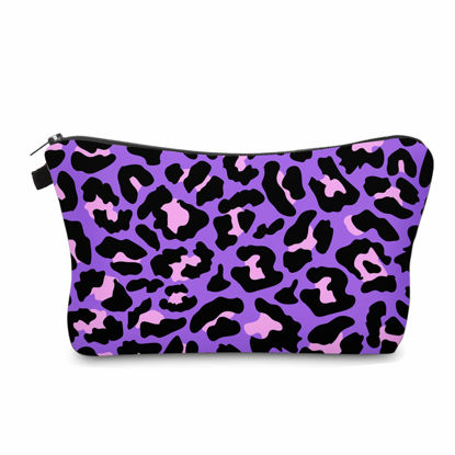Picture of Cute Travel Makeup Bag Cosmetic Bag Small Pouch Gift for Women (Cheetah Print Purple)