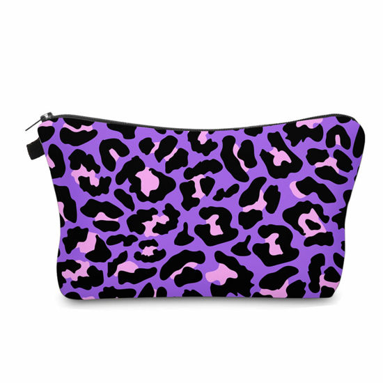 Picture of Cute Travel Makeup Bag Cosmetic Bag Small Pouch Gift for Women (Cheetah Print Purple)