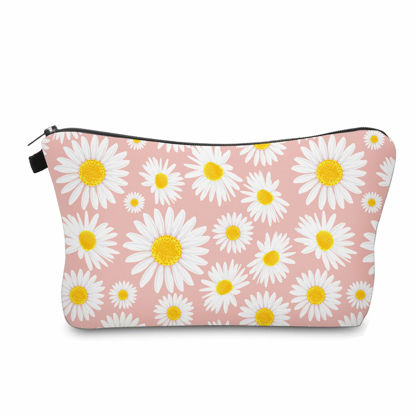 Picture of Cute Travel Makeup Bag Cosmetic Bag Small Pouch Gift for Women (Daisy Pink)