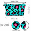 Picture of Cute Travel Makeup Bag Cosmetic Bag Small Pouch Gift for Women (Big Leopard Jade Green)