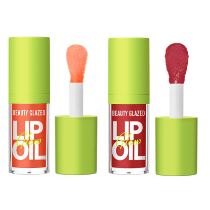 Picture of Beauty Glazed Big Brush Head Lip Oil, Ultra-Hydrating & Nourishing, Smooth Glossy Finish Lip Glow Oil, Shiny and Vegan Tinted Lip Gloss, Non-Sticky Formula (2, 103# SWEET & 104# LOVE)