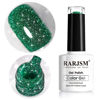 Picture of RARJSM Glitter Gel Polish, Olive Green Nail Polish Sparkly Shiny Gel Nail Art UV LED Lamp Need Nail Gel for Manicure DIY and Nail Salon 7.5ML