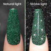 Picture of RARJSM Glitter Gel Polish, Olive Green Nail Polish Sparkly Shiny Gel Nail Art UV LED Lamp Need Nail Gel for Manicure DIY and Nail Salon 7.5ML