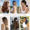 Picture of Flower Hair Clips 6 PCS Flower Claw Clips Daisy Clips for Women Matte Large Claw Clips Strong Hold Jaw Clamps Hair Accessories for Thick Hair 6 Colors