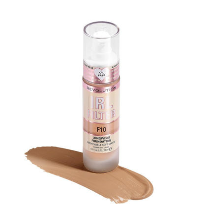 Picture of Revolution Beauty, IRL Filter Longwear Foundation, Soft & Breathable Formula, Medium to Full Coverage, Matte Finish, F10, 0.7 Fl. Oz