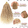Picture of Beverlee Boho Box Braids 8 Packs Goddess Box Braids 14 Inch Bohemian Box Braids Crochet Hair Crochet Box Braids with Curly Ends Pre-looped Synthetic Crochet Hair for Black Women 128 Strands 27/613#