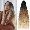 Picture of Beverlee 24 Inch 8 Packs Boho Box Braids Goddess Box Braids Crochet Hair Bohemian Hippie Braids Braiding Hair Box Braids with Curly Ends Messy Pre-looped Synthetic Crochet Hair for Black Women 1B2460#