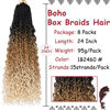 Picture of Beverlee 24 Inch 8 Packs Boho Box Braids Goddess Box Braids Crochet Hair Bohemian Hippie Braids Braiding Hair Box Braids with Curly Ends Messy Pre-looped Synthetic Crochet Hair for Black Women 1B2460#