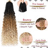 Picture of Beverlee 24 Inch 8 Packs Boho Box Braids Goddess Box Braids Crochet Hair Bohemian Hippie Braids Braiding Hair Box Braids with Curly Ends Messy Pre-looped Synthetic Crochet Hair for Black Women 1B2460#