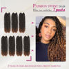 Picture of Dansama 7 Packs Passion Twist Hair Water Wave Braiding Hair for Butterfly Style Crochet Braids Bohemian Hair Extensions (12inch (Pack of 7), T1B/30)