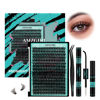 Picture of Lash Clusters Kit 320Pcs,60D DIY Individual Lashes Extension Kit,Lash Bond And Seal,Lash Remover For Eyelashes Extensions,Lash Applicator Tool For False Eyelash Cluster Kit At Home(D-Mix10-16mm)