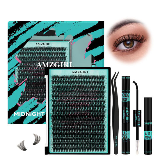 Picture of Lash Clusters Kit 320Pcs,60D DIY Individual Lashes Extension Kit,Lash Bond And Seal,Lash Remover For Eyelashes Extensions,Lash Applicator Tool For False Eyelash Cluster Kit At Home(D-Mix10-16mm)
