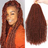 Picture of Dansama Passion Twist Hair 6 Packs Water Wave Braiding Hair for Butterfly Style Crochet Braids Bohemian Hair Extensions (18inch, #350, Economy Pack)