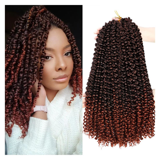 Picture of Dansama Passion Twist Hair Water Wave Braiding Hair for Butterfly Style Crochet Braids Bohemian Hair Extensions (18inch (Pack of 7), T1B/350)