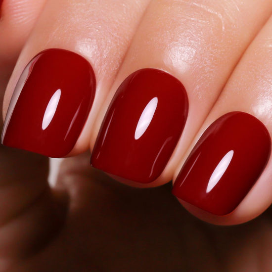 Picture of Ozzeal Gel Polish, 0.5 Fl Oz Dark Burgundy Red Gel Nail Polish Autumn Winter Soak Off LED UV Gel Nail Polish Art Starter Manicure Salon DIY Nail Gel Polish