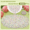 Picture of 3000PCS SS16/4mm Crystal Rhinestones (Transparent AB), Bedazzling Flatback Glass Rhinestones for Crafting DIY Nail Art Makeup Decoration, Gems Diomand Charms for Tumbler Shoes Clothing Mug