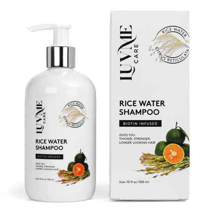 Picture of Rice Water Hair Growth Shampoo with Biotin - Hair Shampoo for Thinning Hair and Hair Loss, All Hair Types, Men and Women 10 Fl Oz