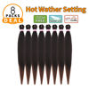 Picture of Pre Stretched Braiding Hair 8 Packs 36 Inch Natural Black to Brown Color Long Pre-stretched Hair for Braiding Twist Braids Itch Free Hot Water Setting Yaki Straight Synthetic Hair Extensions (#1B/30)