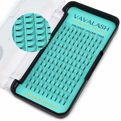 Picture of Eyelash Extensions 3D 4D 5D 6D 7D 10D Thickness 0.05/0.07/0.1 C/D Curl Eyelashes Short Stem heat bonded Premade Fans Russian Volume Pre-fanned Lash Extensions Supplies (6D-0.10-D-9mm)