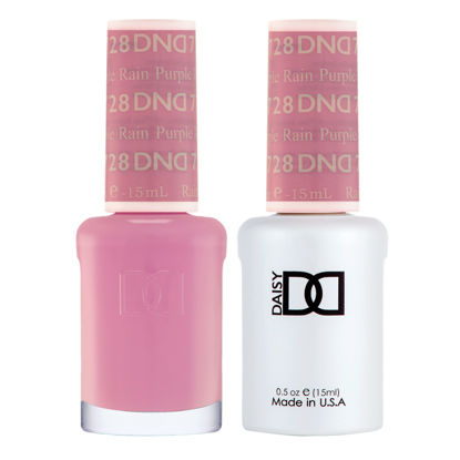 Picture of DND Gel Polish Set, Purple Collection, UV/LED Gel Polish and Air Dry Nail Lacquer, Matching Chip-Free Polish Duo, 728 Purple Rain, 0.5 Fl Oz