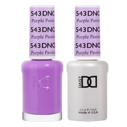 Picture of DND Gel Polish Set, Purple Collection, UV/LED Gel Polish and Air Dry Nail Lacquer, Matching Chip-Free Polish Duo, 543 Purple Passion, 0.5 Fl Oz