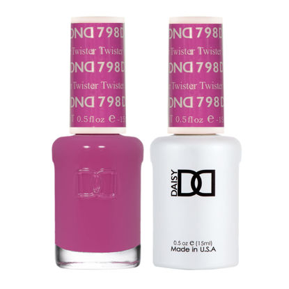 Picture of DND Gel Polish Set, Purple Collection, UV/LED Gel Polish and Air Dry Nail Lacquer, Matching Chip-Free Polish Duo, 798 Twister, 0.5 Fl Oz