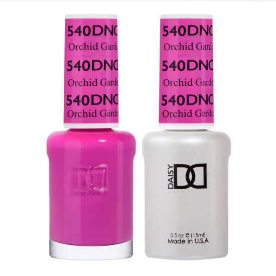 Picture of DND Gel Polish Set, Purple Collection, UV/LED Gel Polish and Air Dry Nail Lacquer, Matching Chip-Free Polish Duo, 540 Orchid Garden, 0.5 Fl Oz