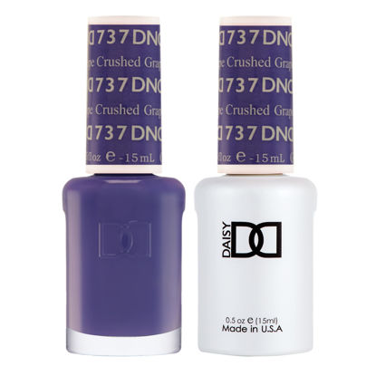 Picture of DND Gel Polish Set, Purple Collection, UV/LED Gel Polish and Air Dry Nail Lacquer, Matching Chip-Free Polish Duo, 737 Crushed Grape, 0.5 Fl Oz