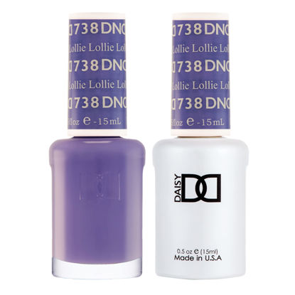 Picture of DND Gel Polish Set, Purple Collection, UV/LED Gel Polish and Air Dry Nail Lacquer, Matching Chip-Free Polish Duo, 738 Lollie, 0.5 Fl Oz