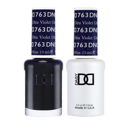 Picture of DND Gel Polish Set, Purple Collection, UV/LED Gel Polish and Air Dry Nail Lacquer, Matching Chip-Free Polish Duo, 763 Ultra Violet, 0.5 Fl Oz