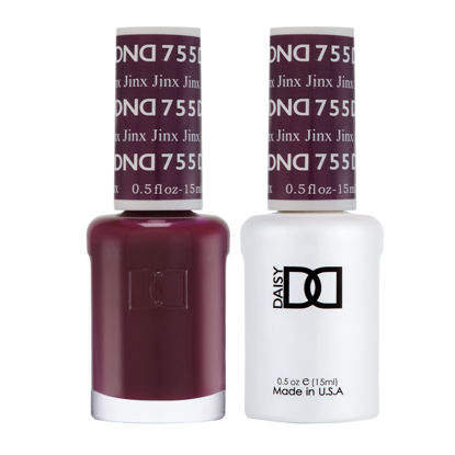 Picture of DND Gel Polish Set, Purple Collection, UV/LED Gel Polish and Air Dry Nail Lacquer, Matching Chip-Free Polish Duo, 755 Jinx, 0.5 Fl Oz