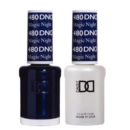 Picture of DND Gel Polish Set, Purple Collection, UV/LED Gel Polish and Air Dry Nail Lacquer, Matching Chip-Free Polish Duo, 480 Magic Night, 0.5 Fl Oz
