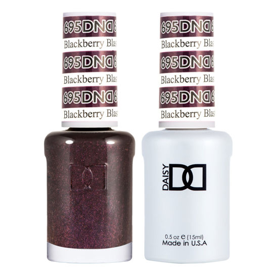 Picture of DND Gel Polish Set, Purple Collection, UV/LED Gel Polish and Air Dry Nail Lacquer, Matching Chip-Free Polish Duo, 695 Blackberry Blast, 0.5 Fl Oz
